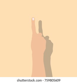 Hand showing one finger, vector illustration design. Hands collection.