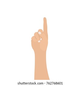 Hand showing one finger, vector illustration design. Hands collection.