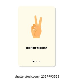 Hand showing peace, devil horns isolated on white. Human hand sign cartoon illustration. Communication, language, signals concept. Vector illustration symbol elements for web design