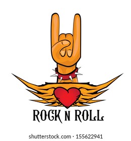 hand up showing rock sign. vector sign of rock n roll music and lifestyle.