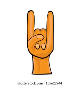 hand up showing rock sign. vector sign of rock n roll music and lifestyle.