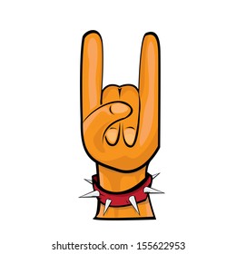 hand up showing rock sign. vector sign of rock n roll music and lifestyle.
