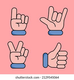 Hand showing sign. Hand with counting gestures, forefinger sign. style vector illustration.