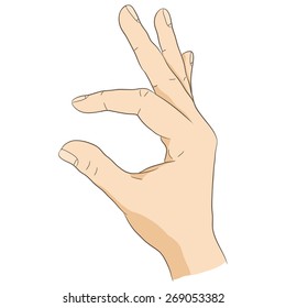 Hand Showing Small Size. Realistic Hand Gesture.