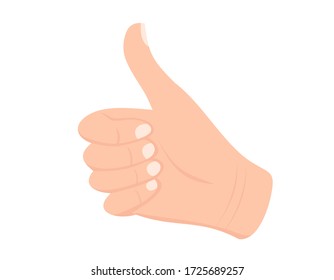 Símbolo "Me gusta". Haciendo gesto de pulgar arriba. Ilustración vectorial aislada en un fondo blanco. Firma para web, afiche, infografía