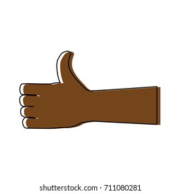 hand showing symbol like making thumb up gesture