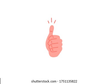 Hand Showing Symbol okay or alright. Gesture of Thumb up. Like Positive Fist on White Backdrop. Sign for Web, Poster or Infographic.  Agree with someone. Happy with an idea or situation.