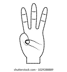 hand showing three fingers gesture