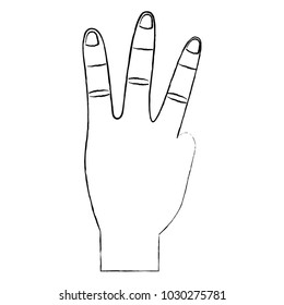 hand showing three fingers gesture