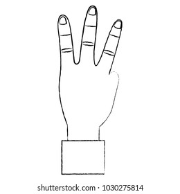 hand showing three fingers gesture