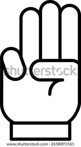 Hand Showing Three Fingers Icon