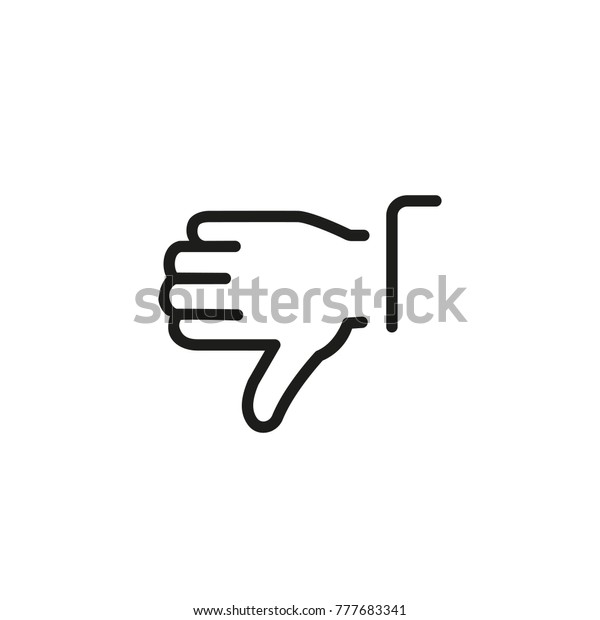 Hand Showing Thumb Down Gesture Line Stock Vector (Royalty Free