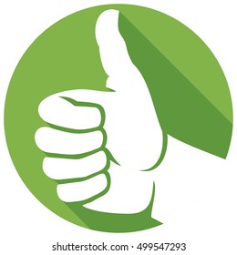 hand showing thumb up flat icon