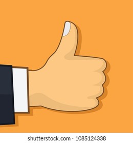 hand showing thumb up as like symbol. vector illustration