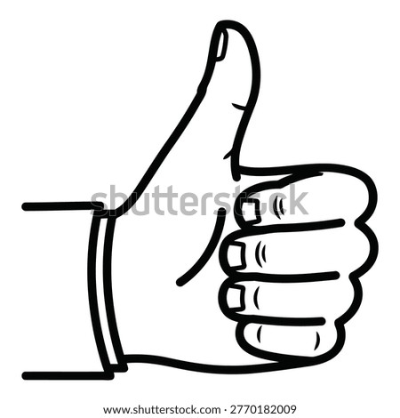 A hand showing thumb up sign