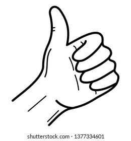 Hand showing thumbs up