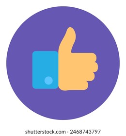 Mano mostrando pulgares arriba. Gestos de Aprobación, proceso de compra elemento plano para un diseño moderno y retro. Pictograma de Vector de color simple aislado sobre fondo blanco