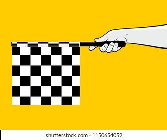 Hand showing winner flag