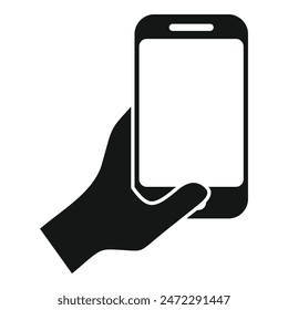 Hand is shown holding a smartphone in a vertical orientation