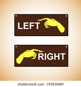 Hand shows the direction to the right and left.