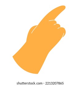 La mano muestra un dedo. Gesto de la mano del dedo. Ilustración vectorial plana.