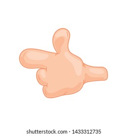 Hand shows left. Vector illustration on white background.