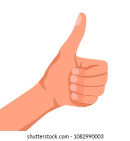 Hand Shows Like. Flat design vector illustration
