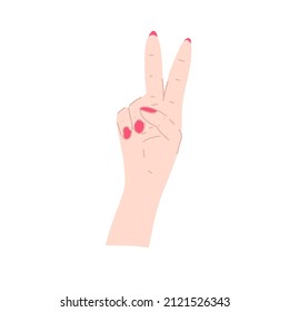 The hand shows two fingers. A sign of peace and kindness.