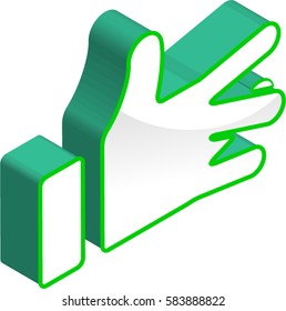 Hand sign 3d isometric icon