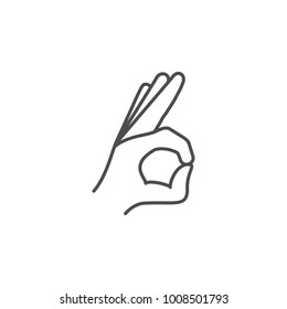 hand sign all is well icon. Hands sign elements concept and web apps. Thin line  icon for website design and development, app development. Premium icon on white background