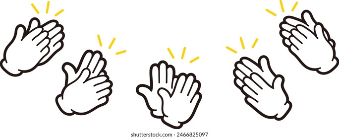 hand sign of applause. Pictogram of clapping hands. Standing ovation.