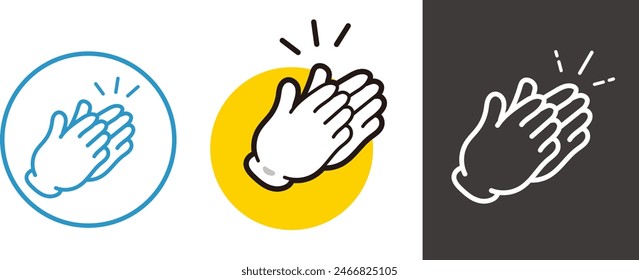 hand sign of applause. Pictogram of clapping hands. Standing ovation.