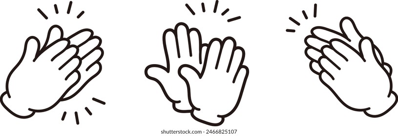 hand sign of applause. Pictogram of clapping hands. Standing ovation.