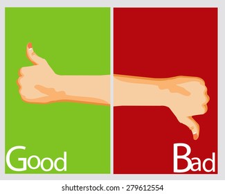 Hand Sign Bad And Good.