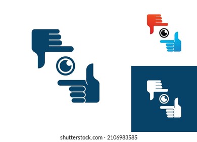 Hand sign camera logo template design vector