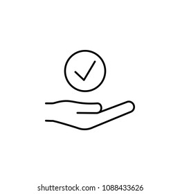 hand sign checked icon. Element of success and awards for mobile concept and web apps. Detailed hand sign checked icon can be used for web and mobile. Premium icon on white background