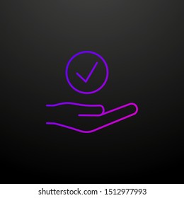 Hand sign checked icon. Elements of succes and awards set. Simple icon for websites, web design, mobile app, info graphics