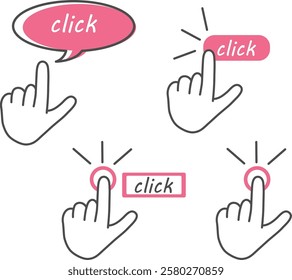 Hand Sign Click set icon.