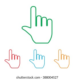 Hand sign. Colorfull set