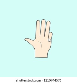 hand sign covered little finger colored outline icon. One of the collection icons for websites, web design, mobile app