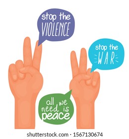 Hand sign design, Human rights freedom international help social law and equality theme Vector illustration
