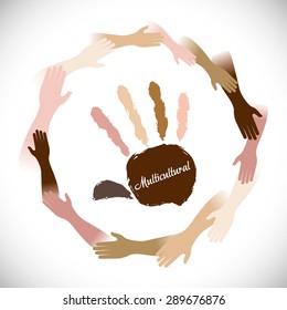 Hand sign design over white background, vector illustration