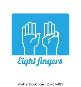 Hand sign design over white background, vector illustration