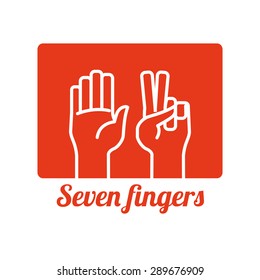 Hand sign design over white background, vector illustration