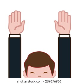 Hand sign design over white background, vector illustration
