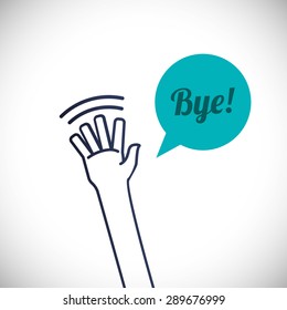 Hand sign design over white background, vector illustration
