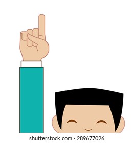 Hand sign design over white background, vector illustration