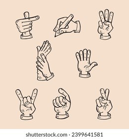 Hand sign for disability hand drawn illustration vector