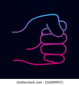Hand sign fist nolan icon. Simple thin line, outline vector of hands icons for ui and ux, website or mobile application