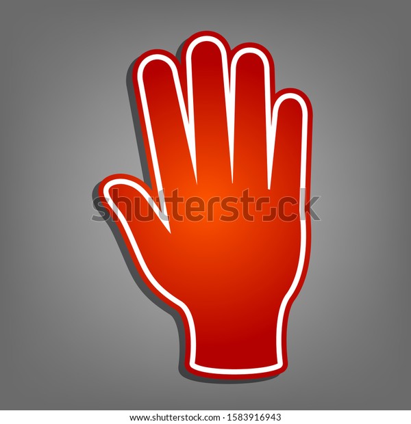 Hand Sign Flat Red Icon Linear Stock Vector (Royalty Free) 1583916943 ...